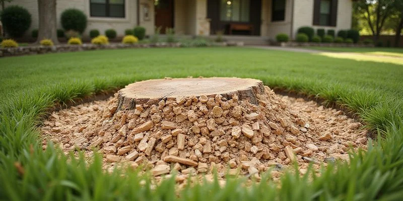 Clean yard after stump removal in Austin