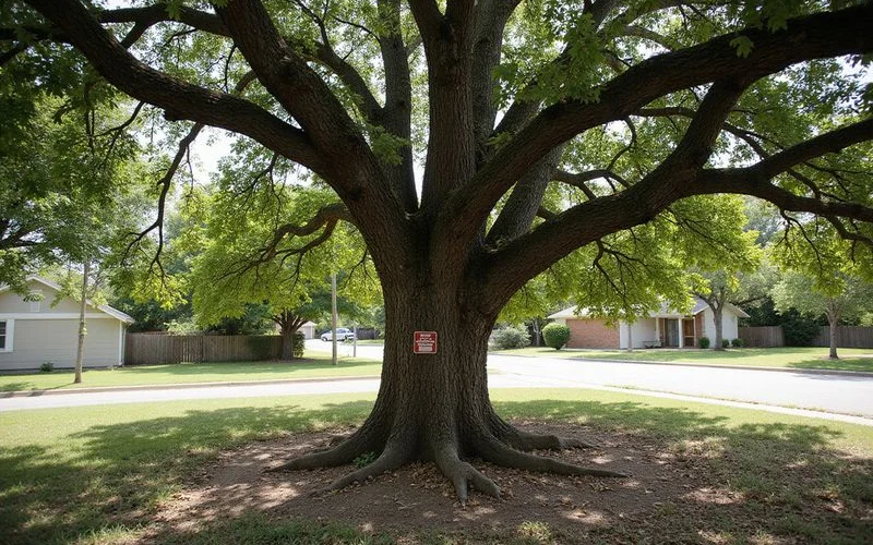 Heritage Live Oak tree in an Austin neighborhood