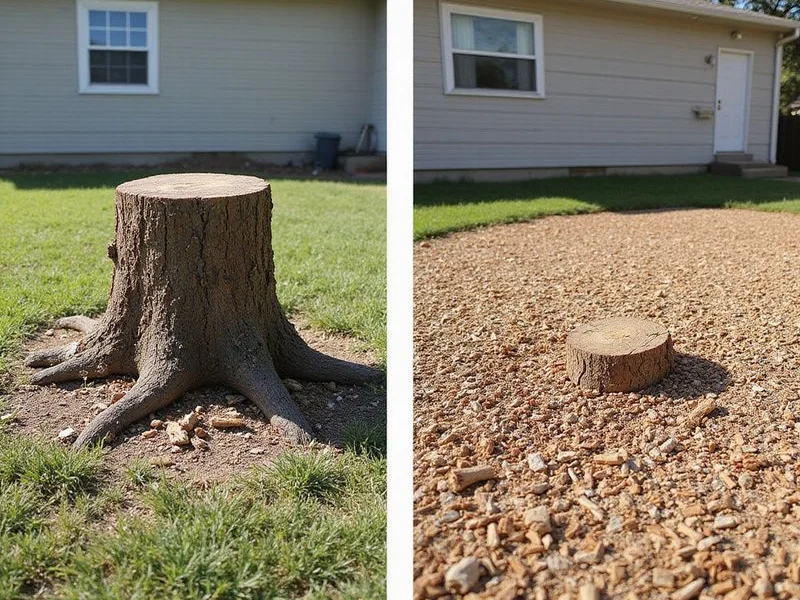 Clean yard after professional stump grinding