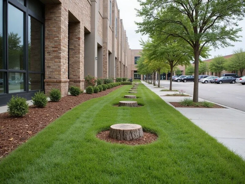 Restored commercial grounds after stump removal
